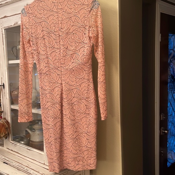 Pink with nude underlay Dress the Population body con dress Medium - Picture 2 of 2